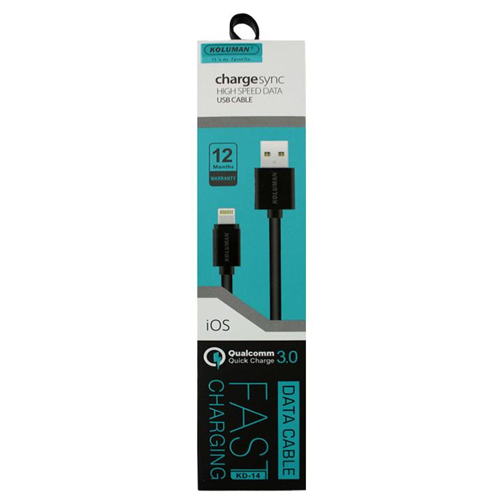 کابل تبدیل USB به لایتنینگ کلومن مدل KD-14 طول 1متر