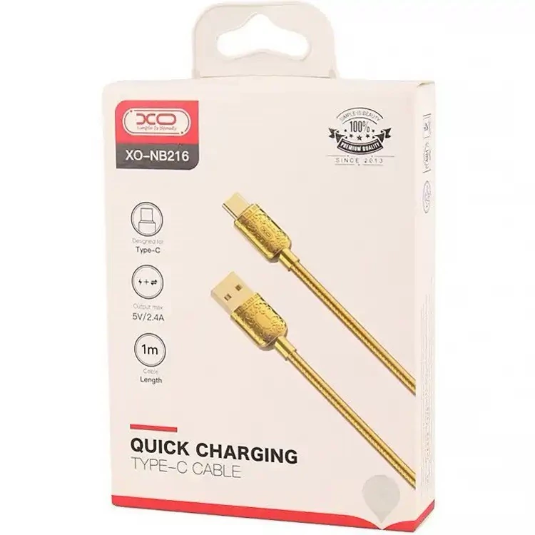 کابل شارژر USB به Lithning ایکس او مدل ایکس-او ان بی 216 XO-NB216 طلایی