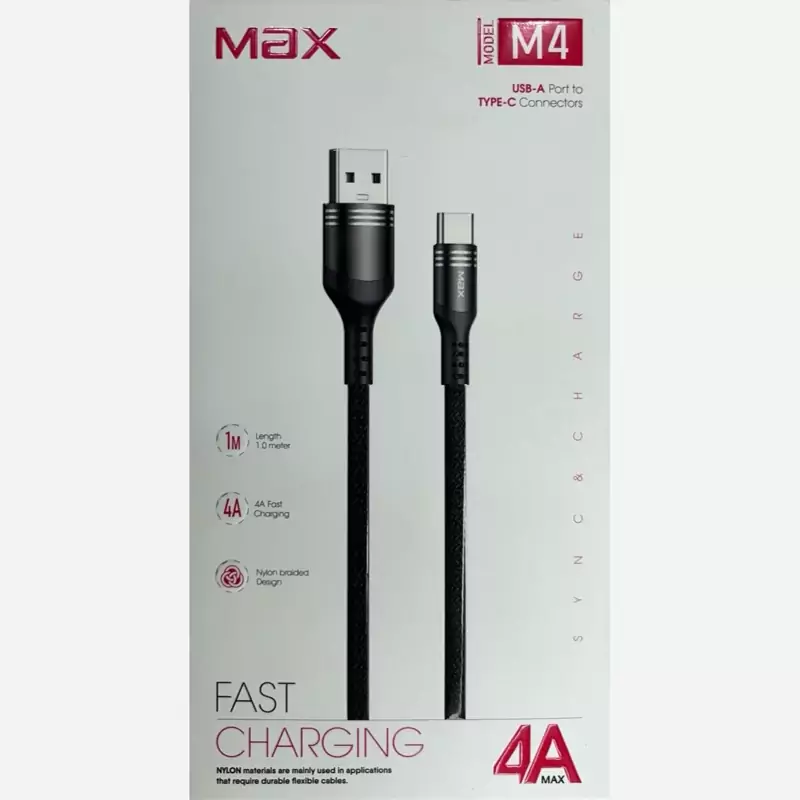 کابل تایپ سی مدل M4 برند مکس USB-A to TYPE-C