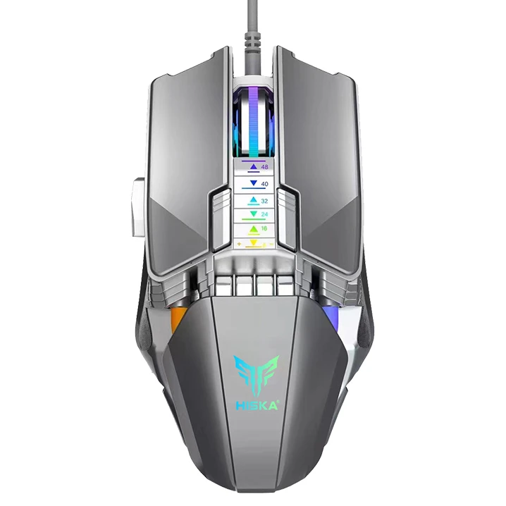 موس با سیم گیمینگ HISKA  مدل HX-MOG360 خاکستری