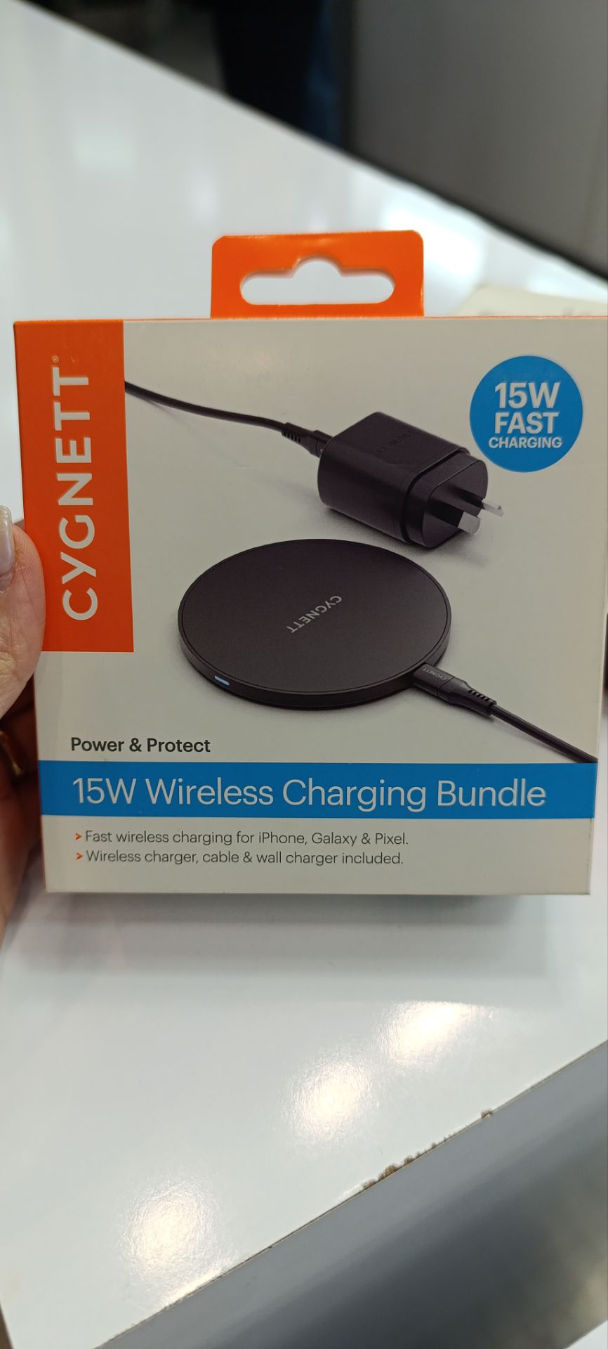 شارژر وایرلس  CYGNETT  15W  رنگ مشکی