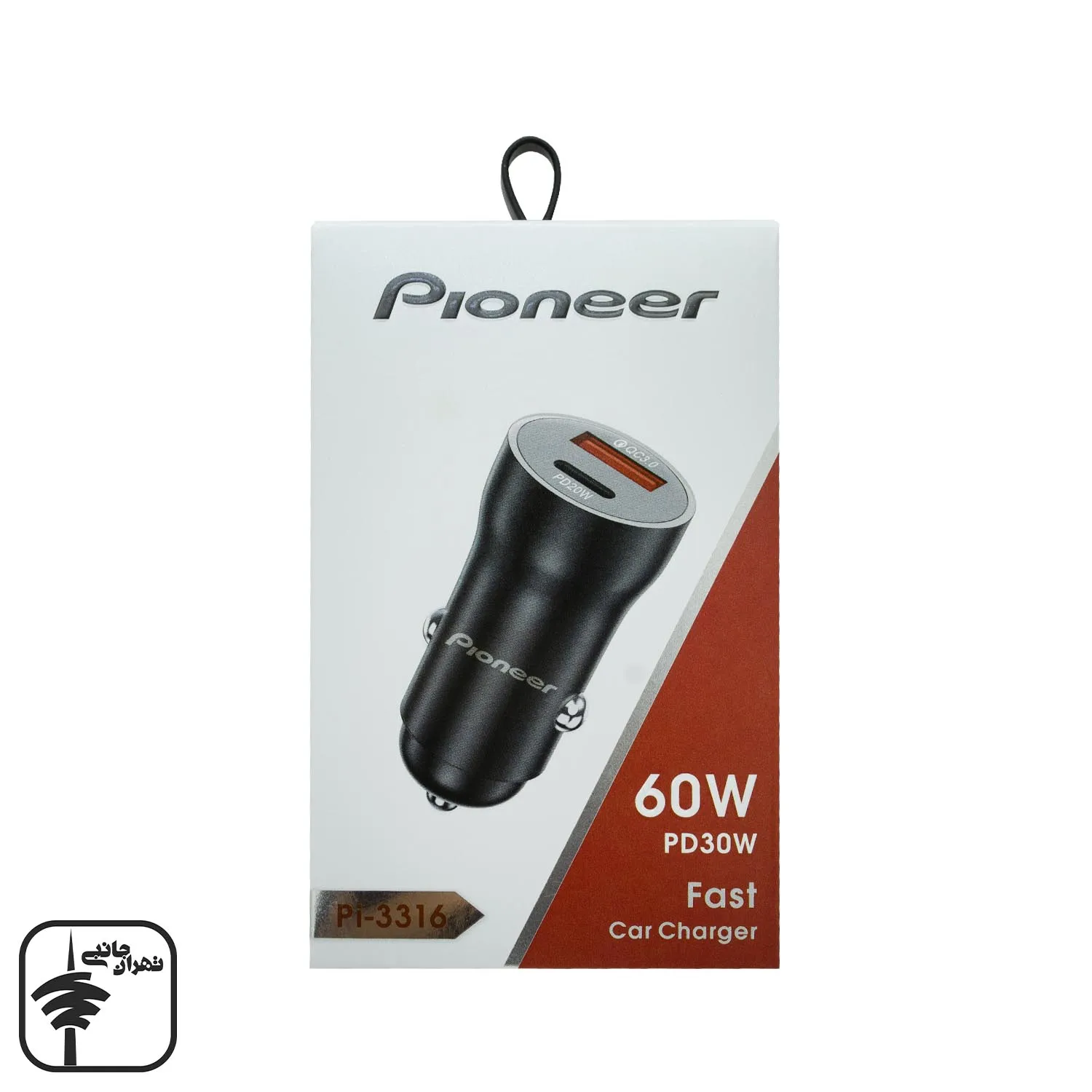شارژر فندکی سوپرفست دو پورت Pioneer مدل Pi-3316  رنگ مشکی