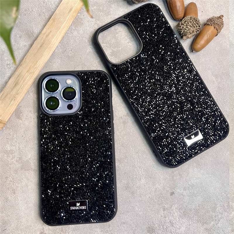قاب گوشی موبایل سواروسکی مدل نگین دار مناسب برای iPhone 13 Pro  اورجینال, رنگ مشکی
